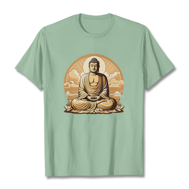 Maglietta Buddha Stones Sole Nuvole di buon auspicio Buddha Tee - Verde pallido - 2XL - image 14