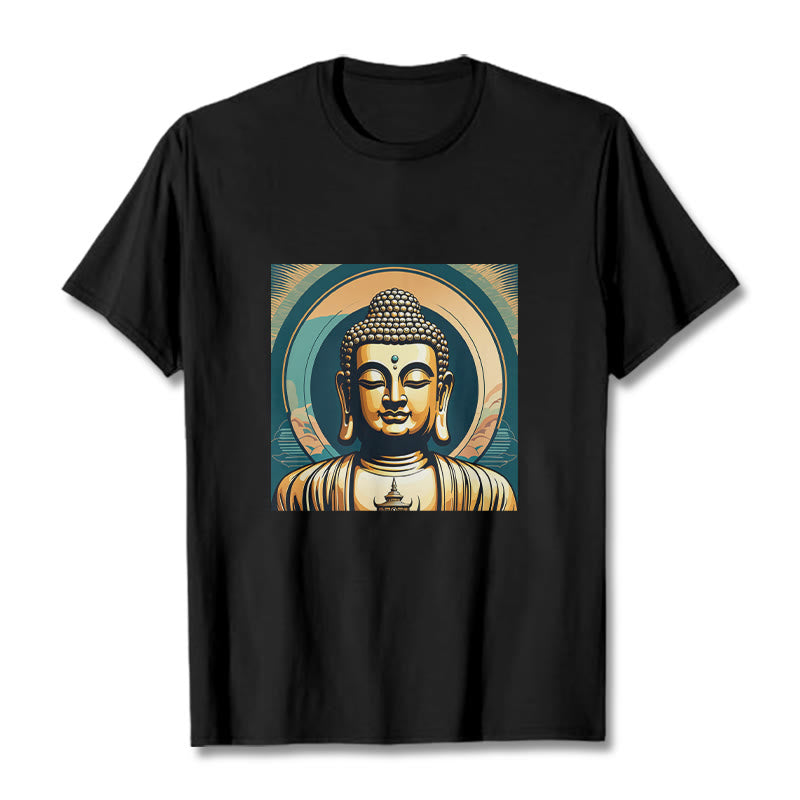 Maglietta Buddha Stones Aura Golden Buddha Tee - Nero - 2XL - image 1
