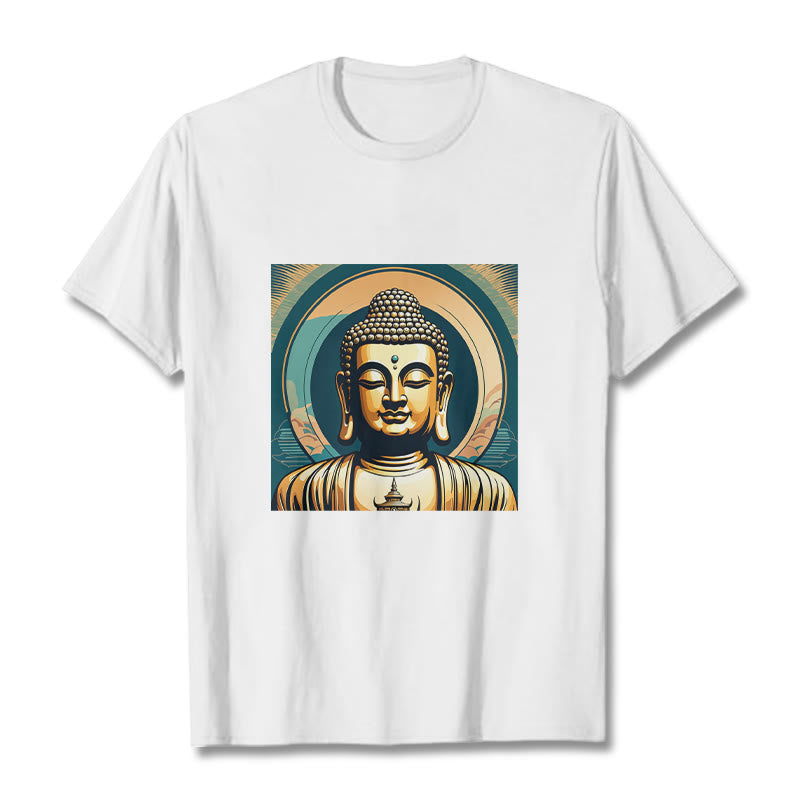 Maglietta Buddha Stones Aura Golden Buddha Tee - Bianco - 2XL - image 4
