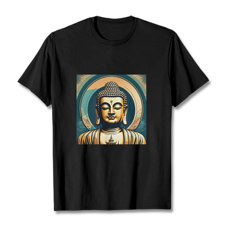 Maglietta Buddha Stones Aura Golden Buddha Tee - Nero - 2XL - image 0