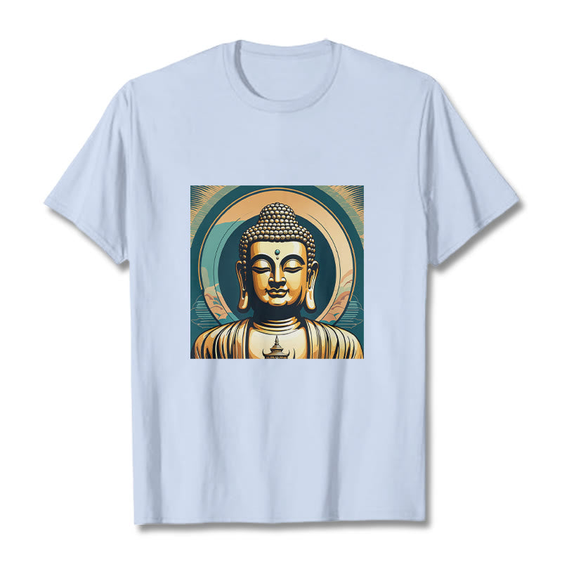 Maglietta Buddha Stones Aura Golden Buddha Tee - Ciano chiaro - 2XL - image 17