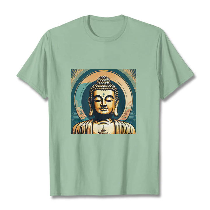 Maglietta Buddha Stones Aura Golden Buddha Tee - Verde pallido - 2XL - image 14