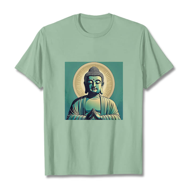 Maglietta Buddha Stones Aura Green Buddha Tee - Verde pallido - 2XL - image 1