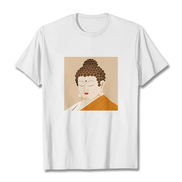 Maglietta Buddha Stones Chiudi gli occhi e rilassati Buddha Tee - Bianco - 2XL - image 1
