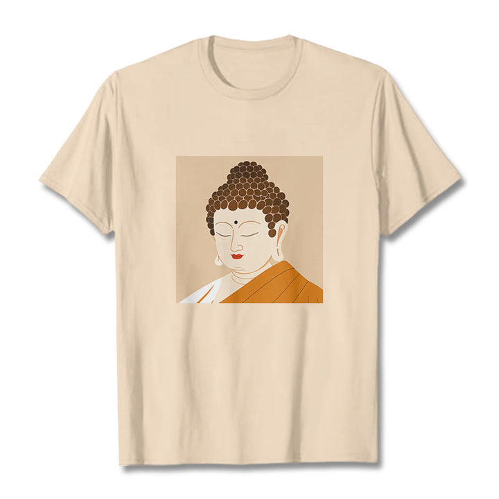 Maglietta Buddha Stones Chiudi gli occhi e rilassati Buddha Tee - Biscotto - 2XL - image 8