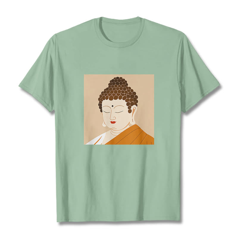 Maglietta Buddha Stones Chiudi gli occhi e rilassati Buddha Tee - Verde pallido - 2XL - image 14