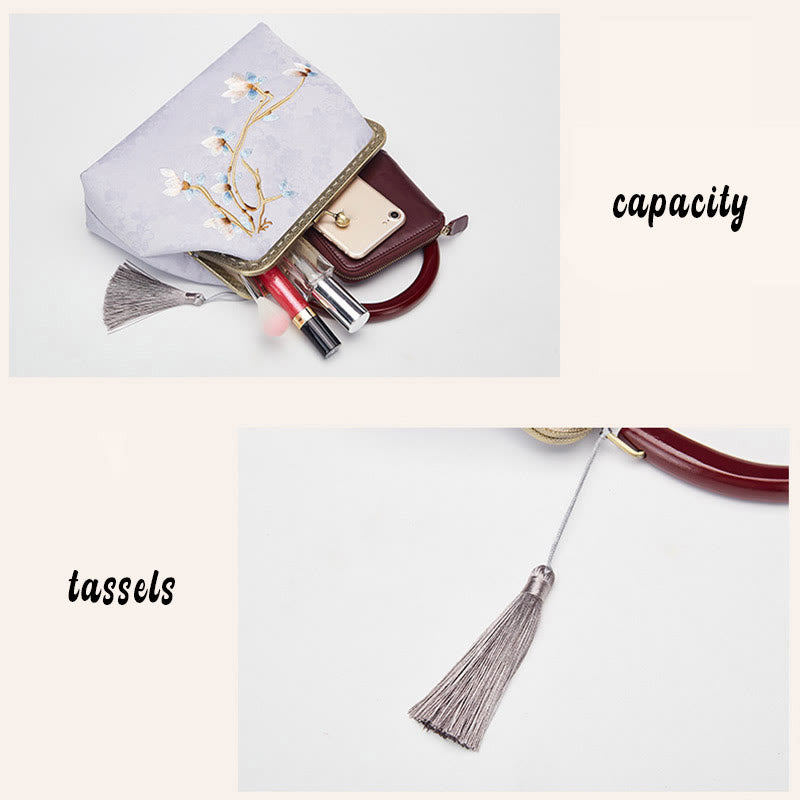 Borsa a tracolla con ricamo floreale Buddha Stones