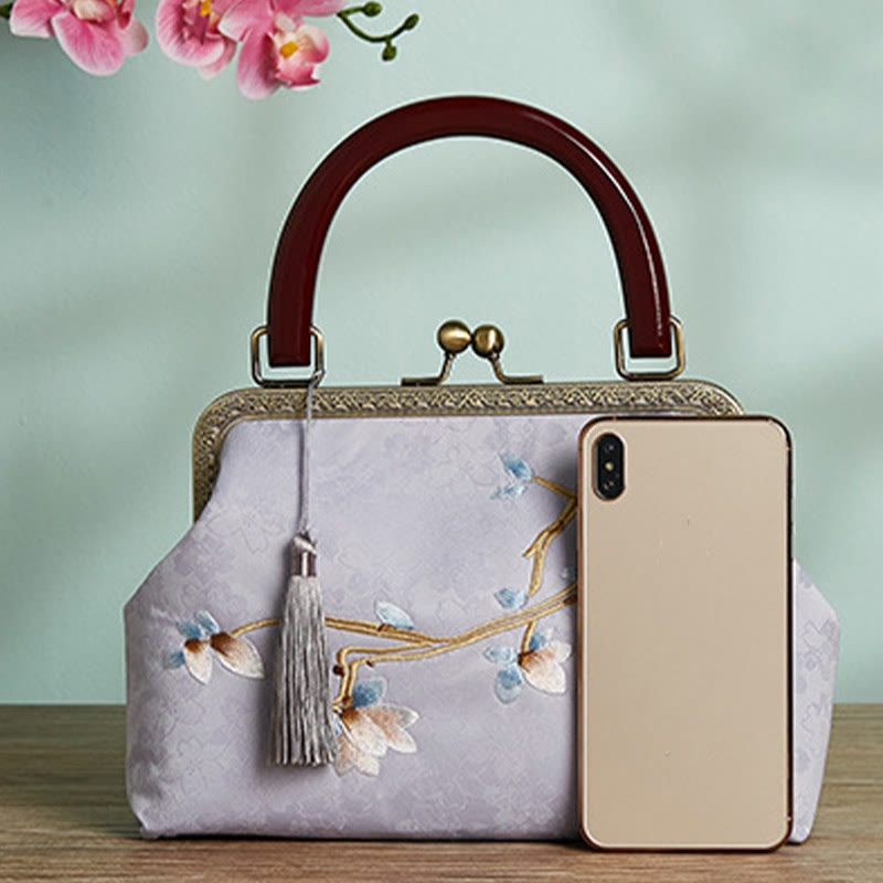 Borsa a tracolla con ricamo floreale Buddha Stones