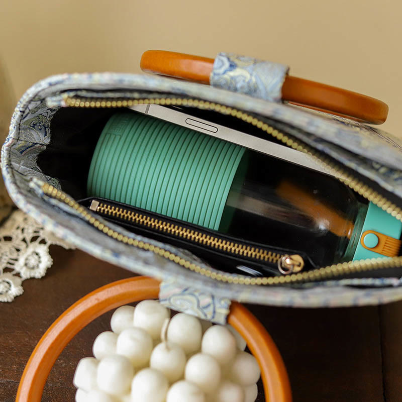 Borsa a mano con stampa a conchiglia di nuvole di buon auspicio Buddha Stones