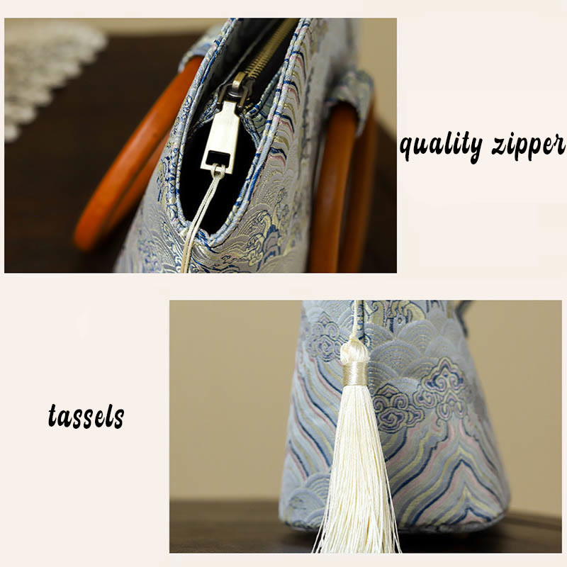 Borsa a mano con stampa a conchiglia di nuvole di buon auspicio Buddha Stones - image 5