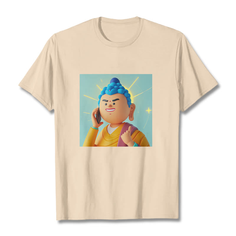 Maglietta divertente con cartone animato Buddha Buddha Stones - Biscotto - 2XL - image 13