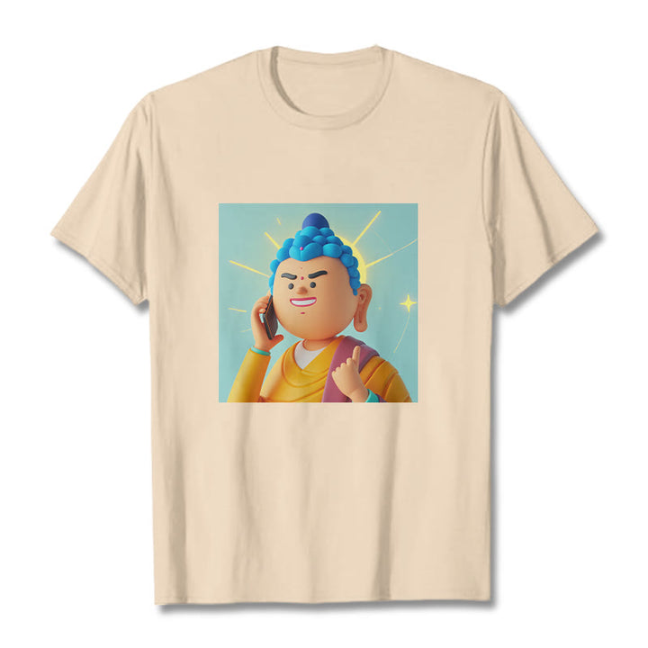 Maglietta divertente con cartone animato Buddha Buddha Stones - Biscotto - 2XL - image 13