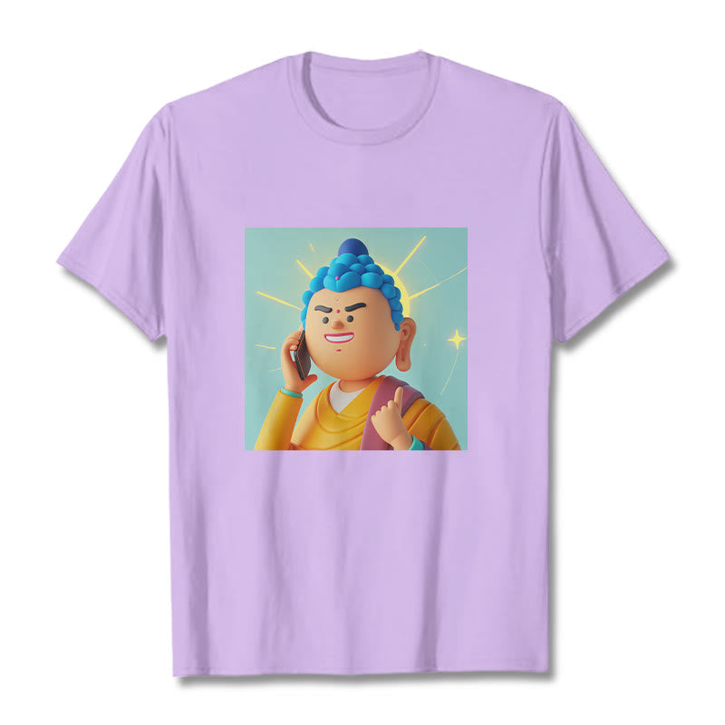 Maglietta divertente con cartone animato Buddha Buddha Stones - Prugna - 2XL - image 15