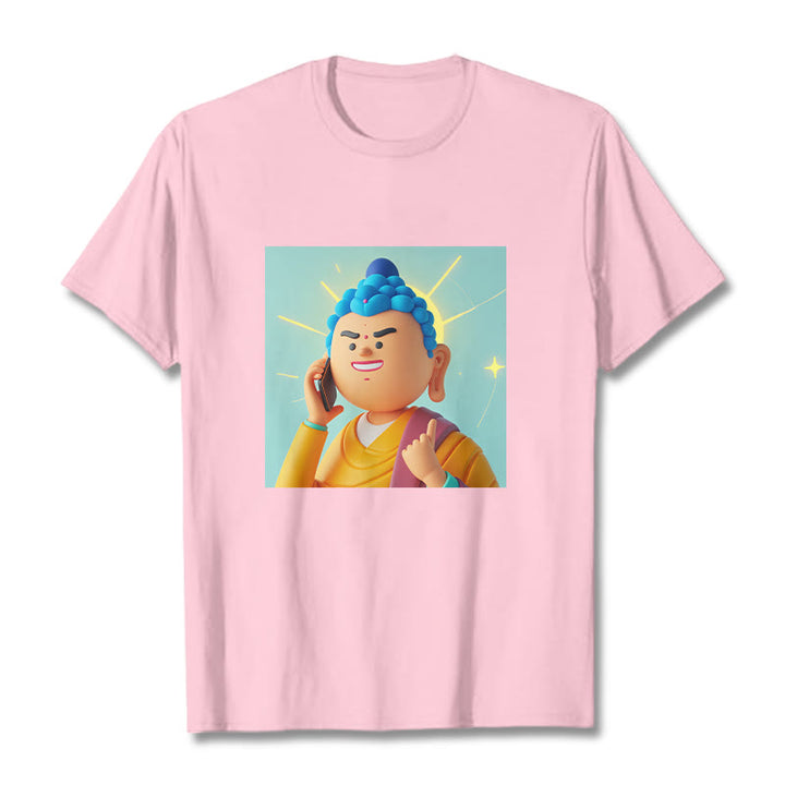 Maglietta divertente con cartone animato Buddha Buddha Stones - Rosa chiaro - 2XL - image 17