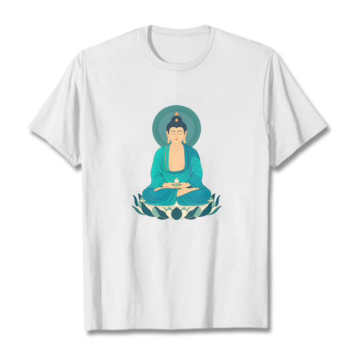 Maglietta Buddha Stones Lotus Meditazione Buddha Tee - Bianco - 2XL - image 5