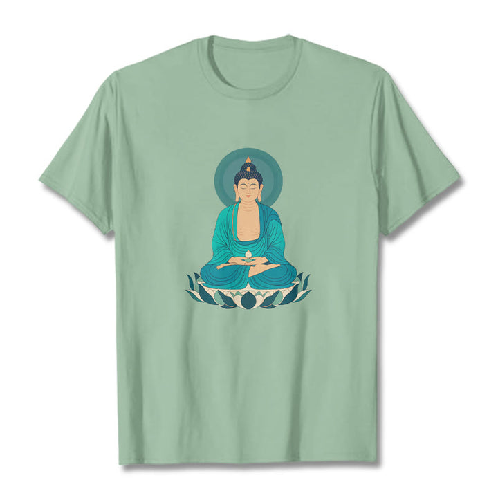 Maglietta Buddha Stones Lotus Meditazione Buddha Tee - Verde pallido - 2XL - image 17