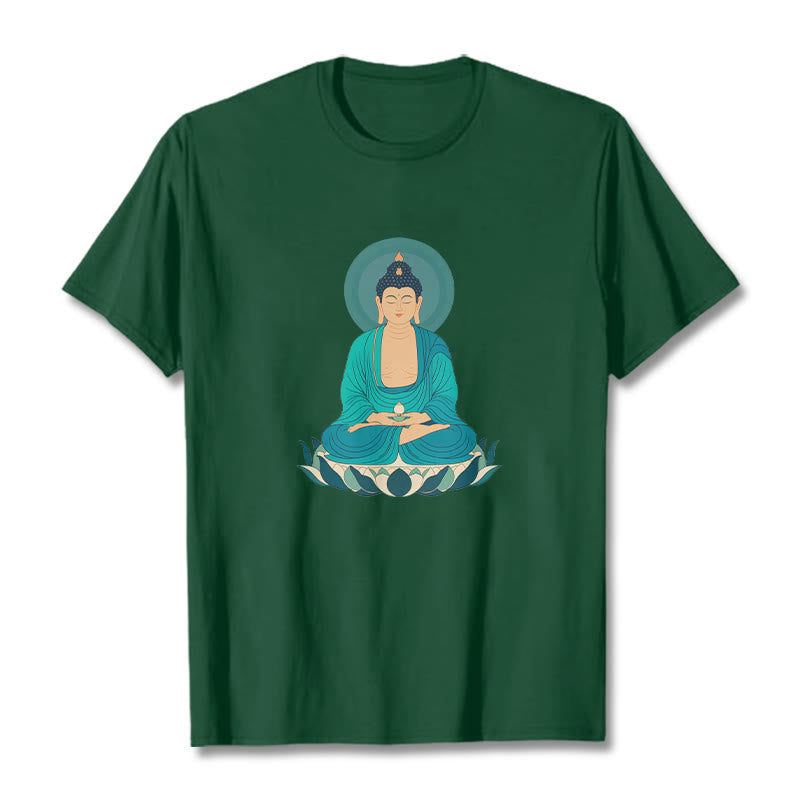 Maglietta Buddha Stones Lotus Meditazione Buddha Tee - Verde foresta - 2XL - image 3