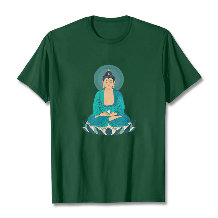 Maglietta Buddha Stones Lotus Meditazione Buddha Tee - Verde foresta - 2XL - image 3