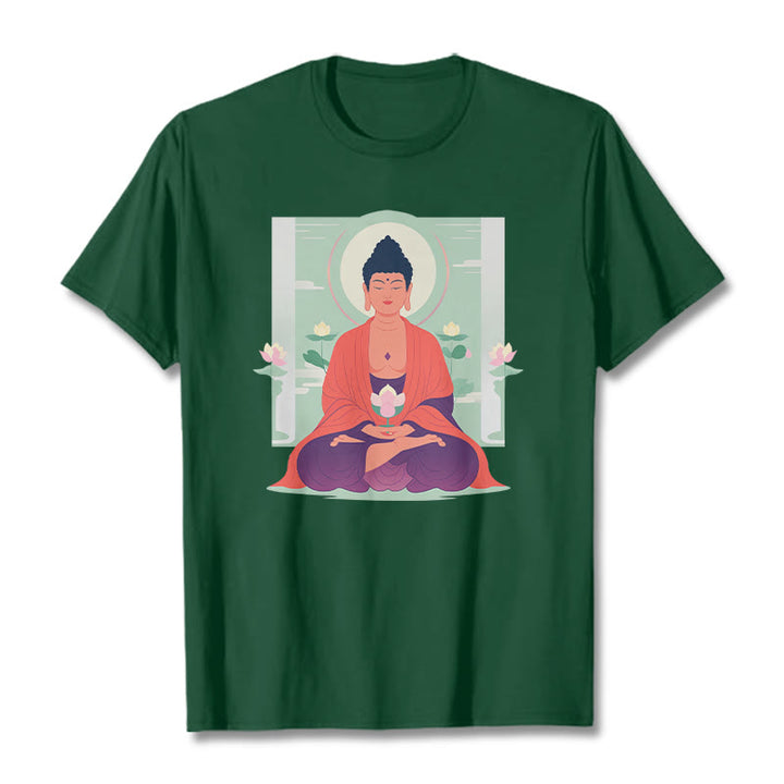 Maglietta Buddha Stones Lotus Meditazione Buddha Tee - Verde foresta - 2XL - image 4