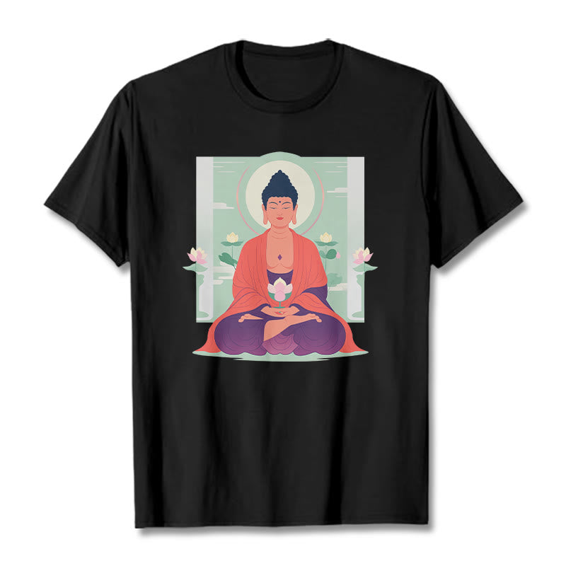 Maglietta Buddha Stones Lotus Meditazione Buddha Tee - Nero - 2XL - image 7