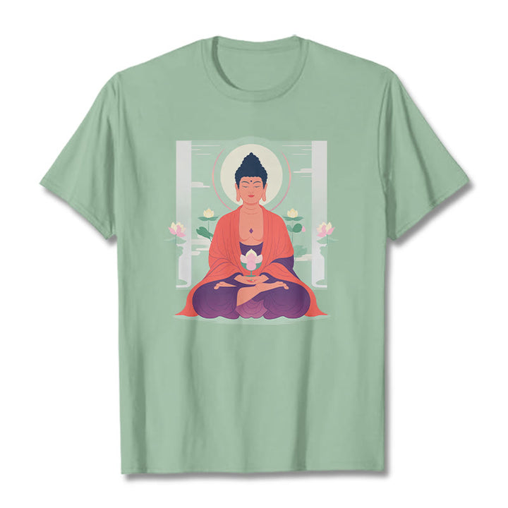 Maglietta Buddha Stones Lotus Meditazione Buddha Tee - Verde pallido - 2XL - image 15