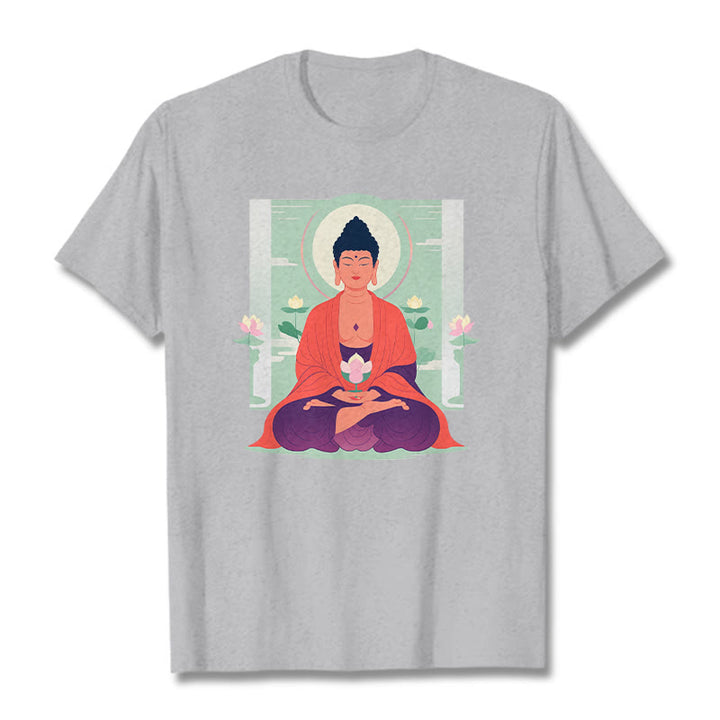 Maglietta Buddha Stones Lotus Meditazione Buddha Tee - Grigio chiaro - 2XL - image 19