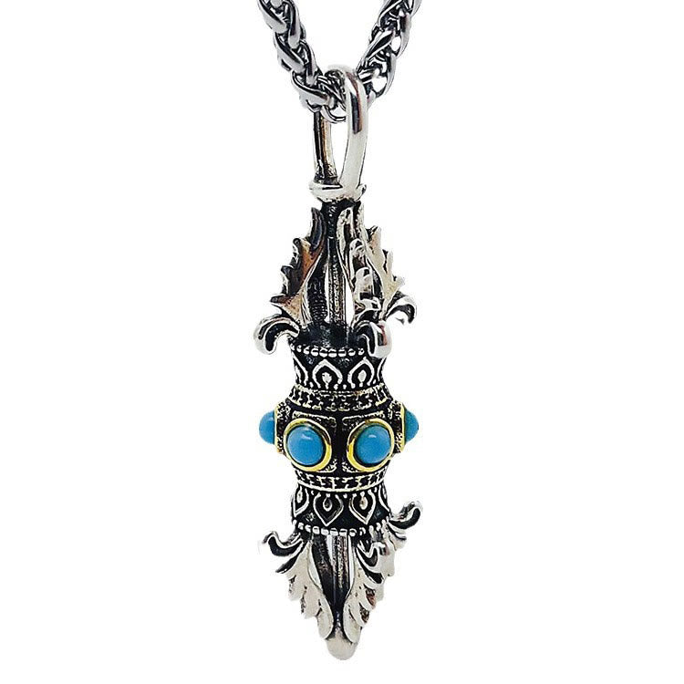Buddha Stones Tibet Vajra Dorje Modello Rame Fortuna Ricchezza Collana Pendente in Metallo