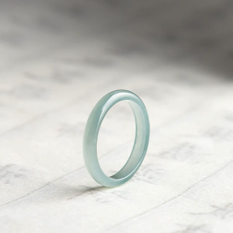 Anello di fortuna e prosperità in giada naturale Buddha Stones