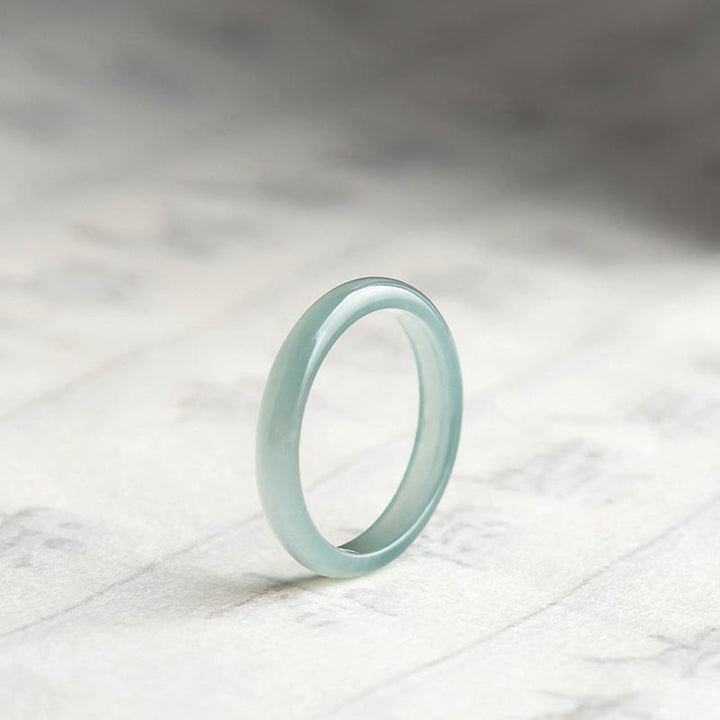 Anello di fortuna e prosperità in giada naturale Buddha Stones
