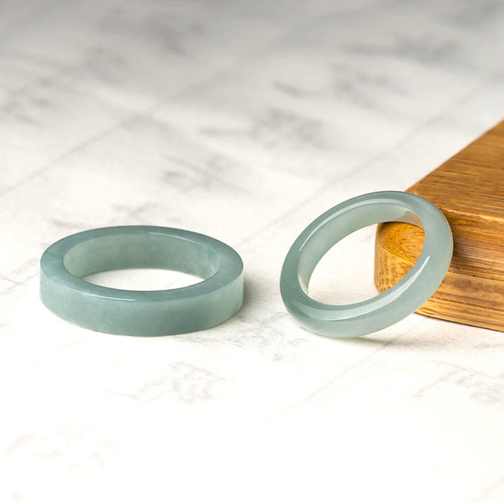 Anello di fortuna e prosperità in giada naturale Buddha Stones