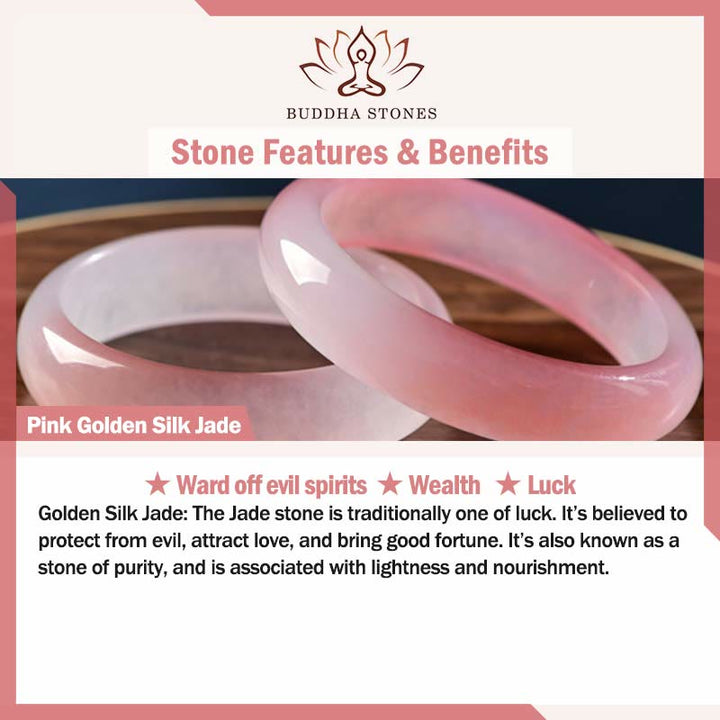 Buddha Stones che attraggono amore e protezione Bracciale rosa Bangle Bundle