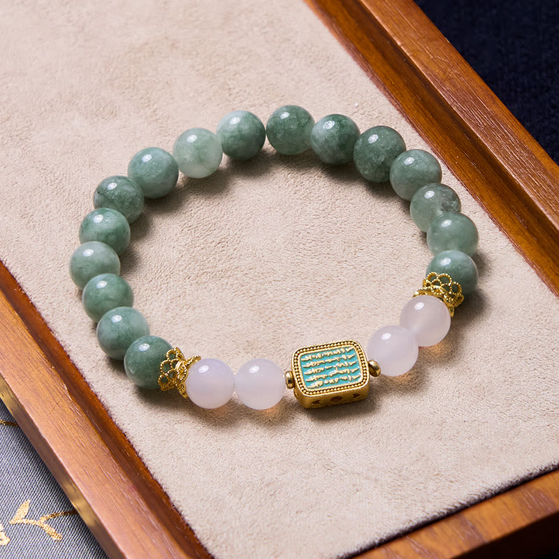 Buddha Stones promuove nuovi inizi Braccialetto in giada verde menta