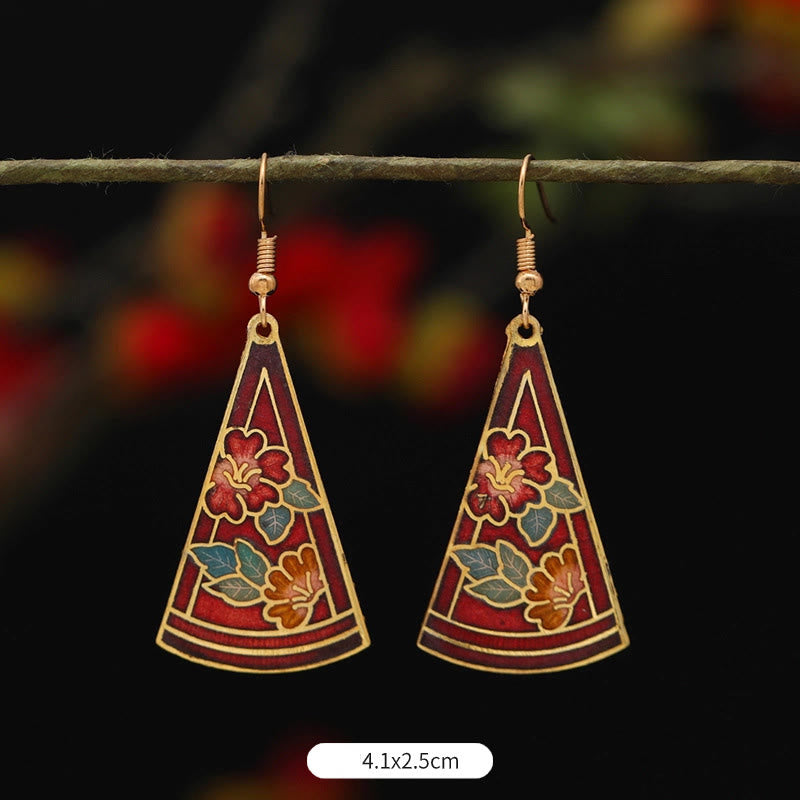Orecchini pendenti in lega di rame con fiore di farfalla di loto e pietre Buddha Stones , illuminazione