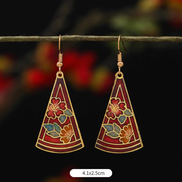 Orecchini pendenti in lega di rame con fiore di farfalla di loto e pietre Buddha Stones , illuminazione