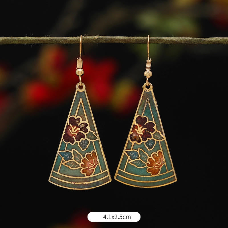 Orecchini pendenti in lega di rame con fiore di farfalla di loto e pietre Buddha Stones , illuminazione