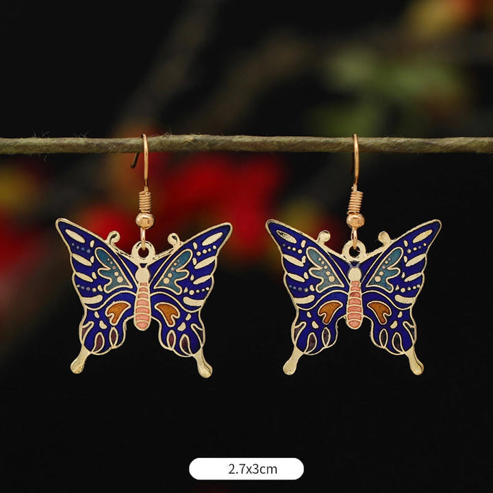 Orecchini pendenti in lega di rame con fiore di farfalla di loto e pietre Buddha Stones , illuminazione