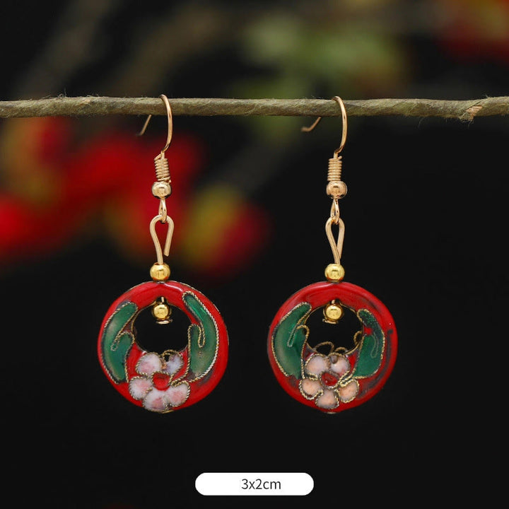 Orecchini pendenti in lega di rame con fiore di farfalla di loto e pietre Buddha Stones , illuminazione