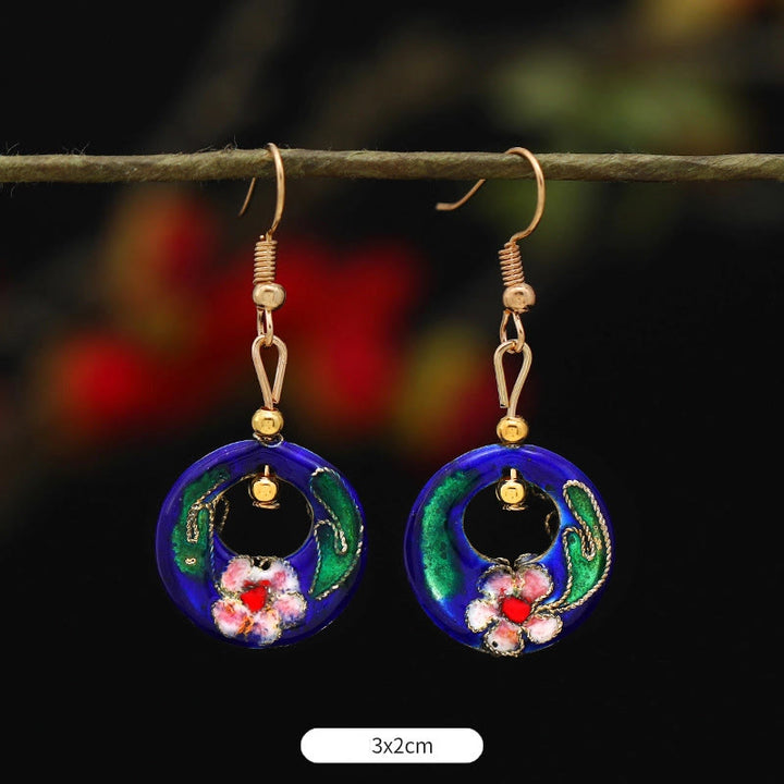 Orecchini pendenti in lega di rame con fiore di farfalla di loto e pietre Buddha Stones , illuminazione