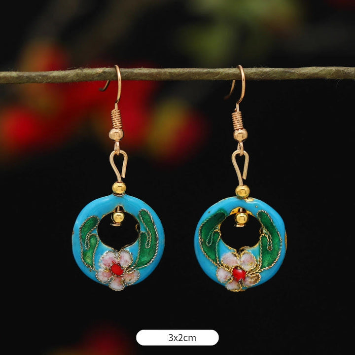 Orecchini pendenti in lega di rame con fiore di farfalla di loto e pietre Buddha Stones , illuminazione