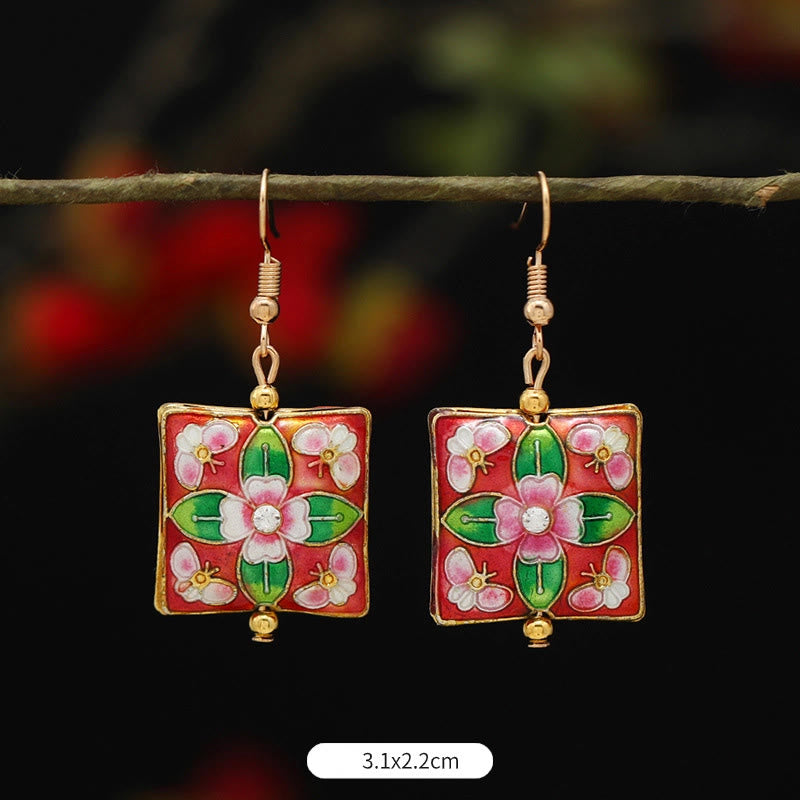 Orecchini pendenti in lega di rame con fiore di farfalla di loto e pietre Buddha Stones , illuminazione
