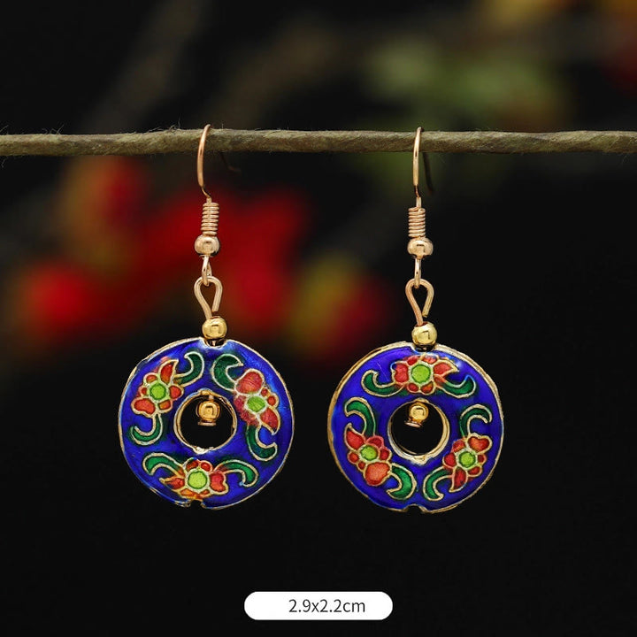 Orecchini pendenti in lega di rame con fiore di farfalla di loto e pietre Buddha Stones , illuminazione
