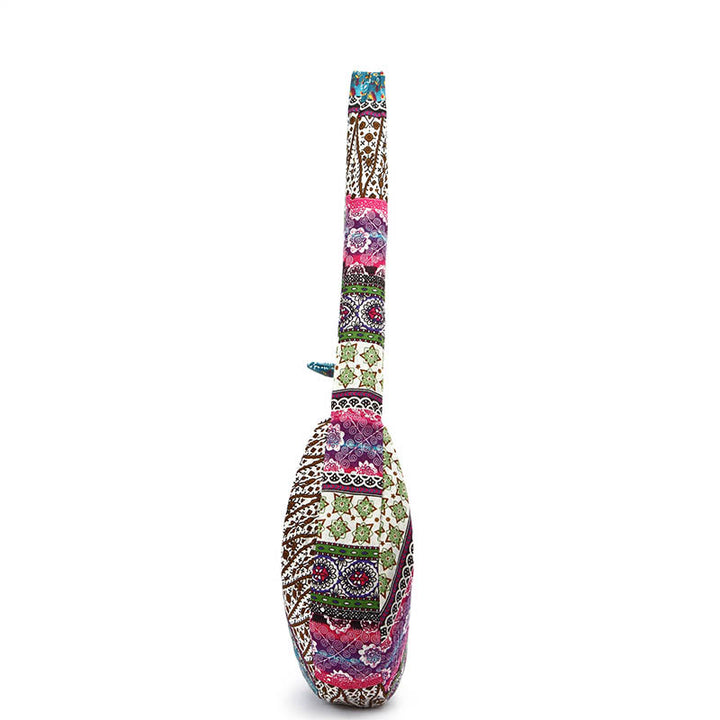 Borsa a tracolla con stampa a strisce di cotone Buddha Stones