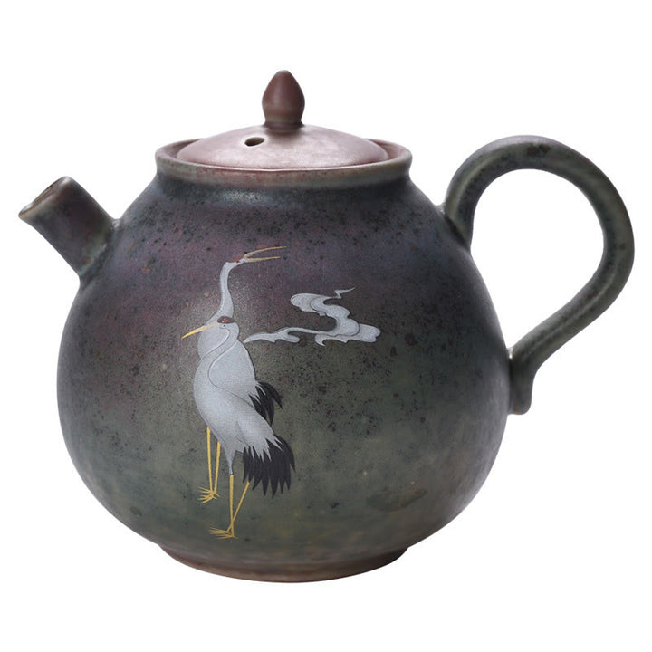 Teiera in ceramica Kung Fu cinese Gongfu, Buddha Stones , gru bianca, nuvola