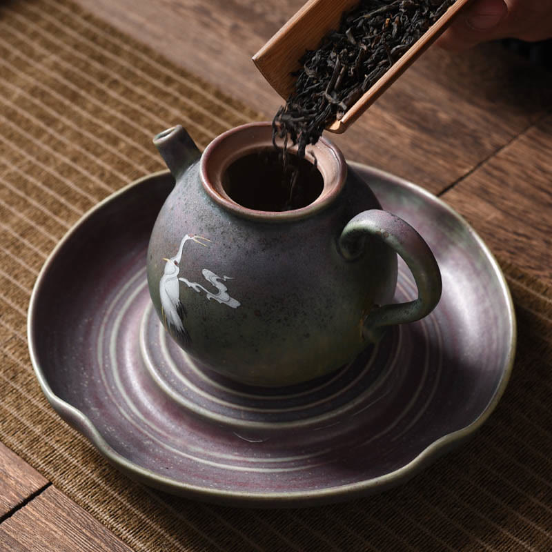 Teiera in ceramica Kung Fu cinese Gongfu, Buddha Stones , gru bianca, nuvola