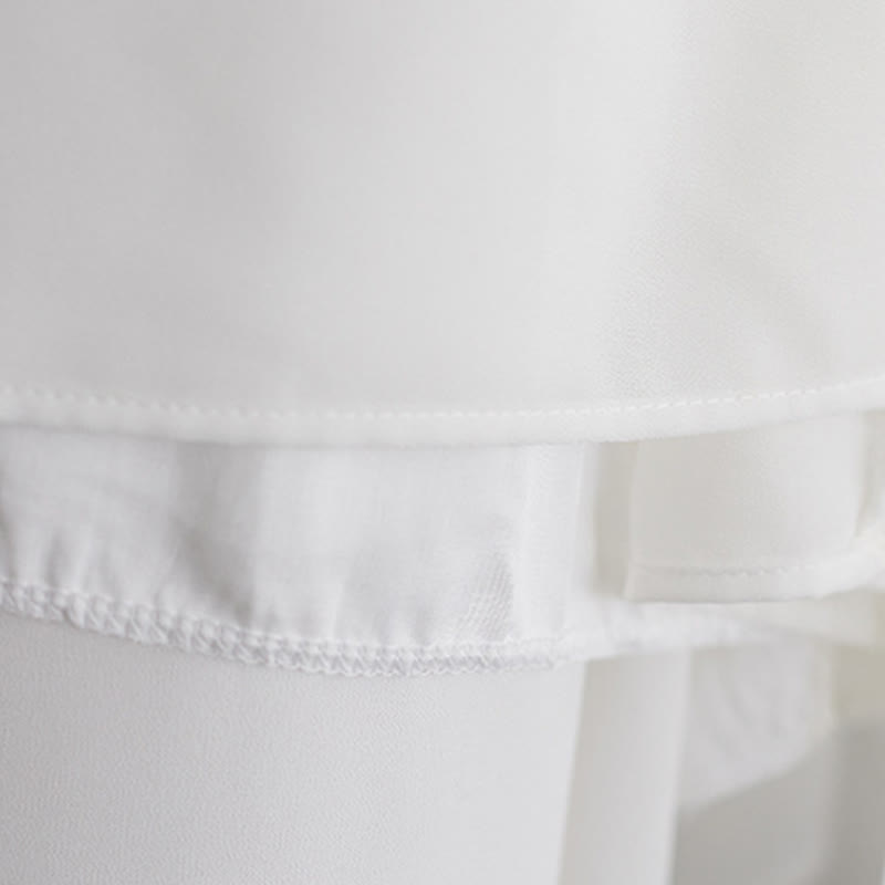 Buddha Stones 2 pezzi Frog-Bottone Manica lunga Midi Dress Pantaloni gamba larga Chiffon Zen Set da donna - image 14