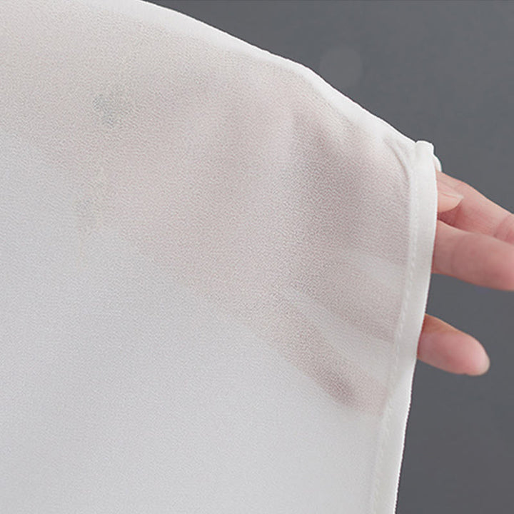 Buddha Stones 2 pezzi Frog-Bottone Manica lunga Midi Dress Pantaloni gamba larga Chiffon Zen Set da donna - image 12