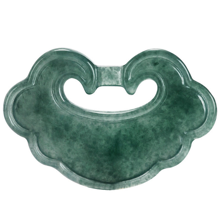 Ciondolo con ciondolo a forma di lucchetto cinese in giada verde naturale Buddha Stones