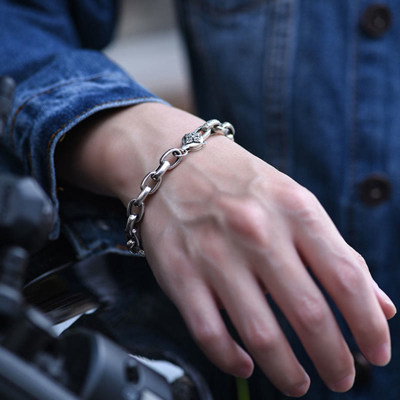 Bracciale Buddha Stones in argento sterling 925 con sei parole vere e saggezza, calma