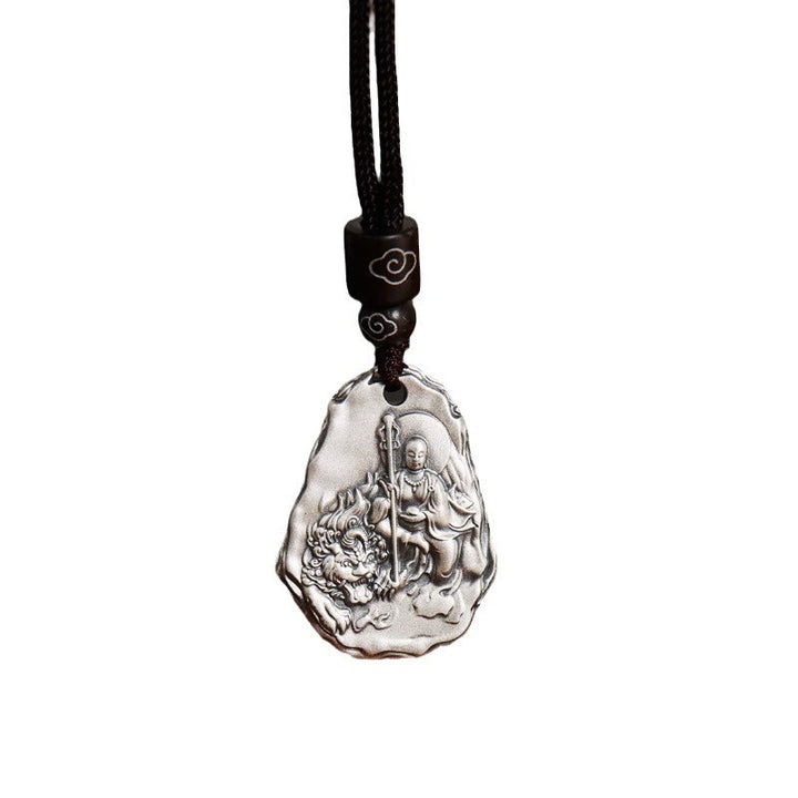 Collana con ciondolo Buddha Stones 999 Sterling Silver Ksitigarbha Buddha Zakiram Goddess - image 3