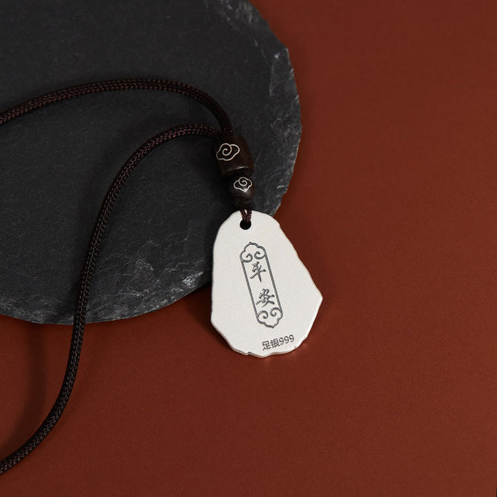 Collana con ciondolo Buddha Stones 999 Sterling Silver Ksitigarbha Buddha Zakiram Goddess - image 1